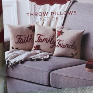 St Nicholas square holiday throw pillows set of 3 Family Faith Friends decor
